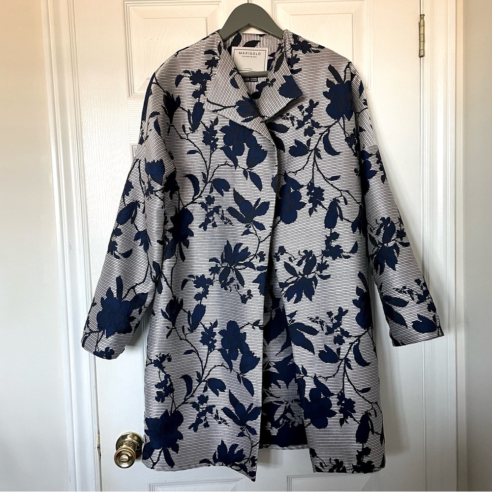 Long Jacquard Jacket | Marigold by Marilyne Baril | Size Sm/Md